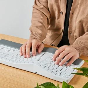 아이노트  충전식 인체공학 무선 키보드 NK808RB 화이트 /블루투스 키보드