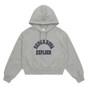 [틴톡] 여자 가을이월 아치 레터링 셋업 크롭 후드티(24QT753)