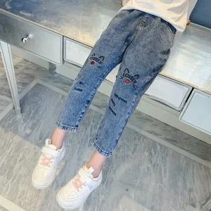여아 주니어 러블리데님 봄 가을 스키니 청바지 초등학생 바지 단품
