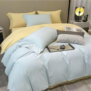 침구 순면 이불커버+매트커버+베개커버 호텔 세트 Q/K 그린+옐로우 침실인테리어 3종