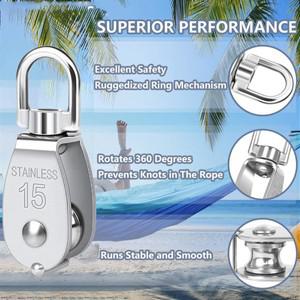 풀리 304 스테인레스 스틸 단일 블록 M15 리깅용 소형 헤비 듀티 회전 베어링 시스템 2팩 G