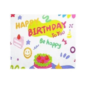 생일케이크백그라운드포스터 활기찬 생일파티배경천 (WFHVGB5)