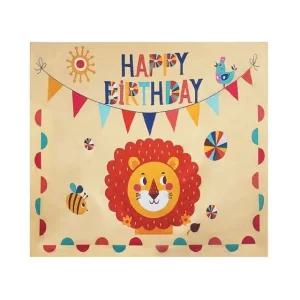 벽장식포스터 활력있는 생일축하 라이언 벽걸이천 (WFHVGB8)