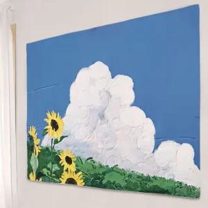 해바라기유화가림천 기분좋은 해바라기유화액자 대형 (WFHVGJH)