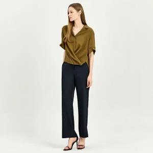 [하프클럽/S쏠레지아]에스쏠레지아 밑단 트임 밴딩 와이드 팬츠 SOO5WPT040