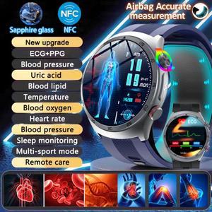 NFC Smartwatches ECG 공기 펌프 혈압 시계 혈액 산소 스포츠 FitnessTracking Xiaomi Huawei iOS 용 사파