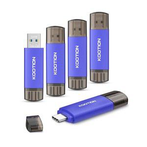 [미국배송] 32GB 타입-C 플래시 드라이브 5팩 쿠티온 2-IN-1 USB C USB-A&USB-C 3.0 듀얼 OTG 안드로이드 스마트폰/태블릿/PC용 썸 메모리 스틱