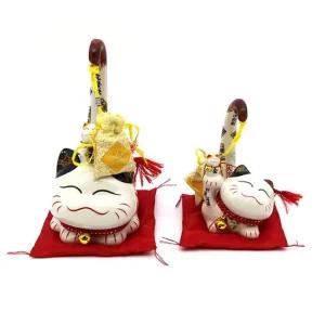 쓰리몰) 긴꼬리고양이 저금통 장식품 인테리어소품 인테리어장식품 고양이저금통 마네키네코