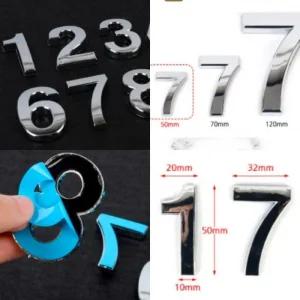 이니셜스티커 숫자이니셜 동호수표지판 은색 1P (44CTm)