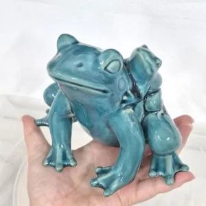 청색 개구리 장식품 부귀 행운 다산 상징 풍수소품 (WFJY2GA)