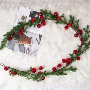 아트박스/플라워트리 크리스마스 열매 볼 가랜드 벽장식 아이 테이블 185cm