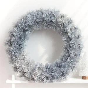 [아트박스]/플라워트리 [1+1] 크리스마스 실버 글리터 리스 벽장식 펄솔 60cm