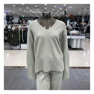 매장정품 캘빈클라인 패플 캘빈클라인여성 릴렉스핏 울 블렌드 브이넥 스웨터 40WL328PDJDG 1435651