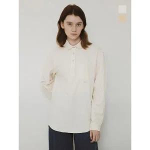 [하프클럽/원더플레이스]면100 우먼 라운드 카라 셔츠