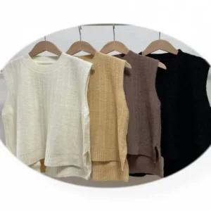 ONM 여성 니트 조끼 4컬러 언발런스 옆트임 봄옷 조