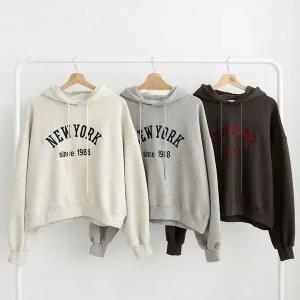 [하프클럽/]여성 벌룬 필기체 쮸리 후디 크로쉐 맨투맨