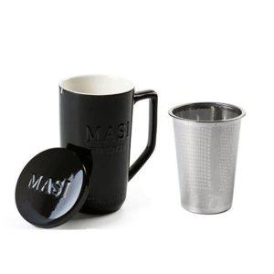 마시 티컵 유리 티머그 찻잔 홍차 녹차 거름망 머그컵 370ml 제트블랙