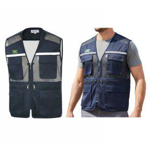 파브 안전조끼 등망사 4포켓 앞뒤 반사띠 작업 베스트 네이비