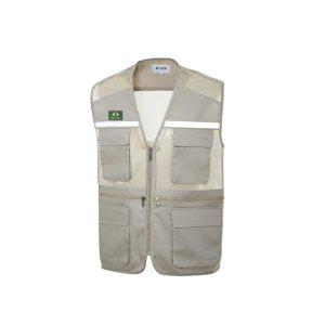 파브 안전조끼 등망사 4포켓 앞뒤 반사띠 작업 베스트 베이지