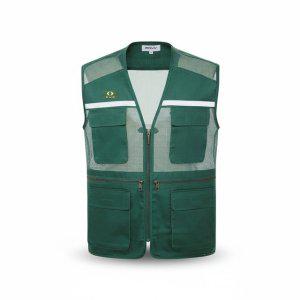 파브 안전조끼 등망사 4포켓 앞뒤 반사띠 작업 베스트 녹색