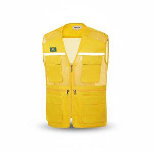 파브 안전조끼 등망사 4포켓 앞뒤 반사띠 작업 베스트 노랑