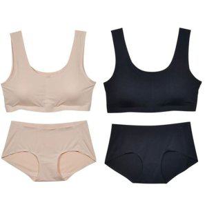 캡내장 매쉬 스포츠브라 속옷세트 팬티 펀칭 여