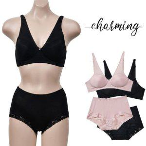 B컵 브라팬티 노와이어 메쉬 챠밍 인견속옷 여