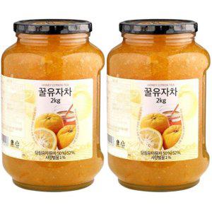 고려에프디 꿀유자차 4Kg(2kg x 2병)