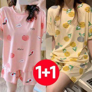 반팔파자마 잠옷반바지 반팔 반팔잠옷 우정잠옷