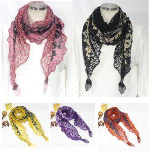 손수건마니아 낙엽 마름모 그물 겨울 스카프 머플러 플라워 가을 삼각