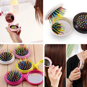 거울 빗 시 쉬 브러 폴더 머리빗 탱글