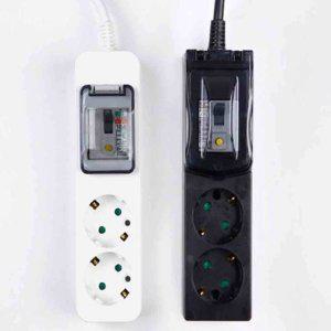 고용량 MCCB 블랙 멀티탭 1.5M 배선차단 과부하 2구