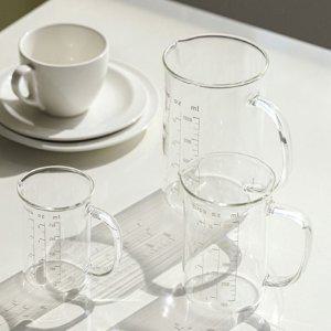 비커 계량컵 유리 눈금 250ml 눈금컵 내열 계량손잡이
