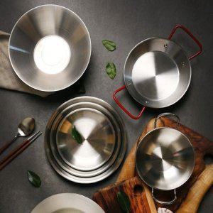 접시 플레이팅 손잡이 앞접시 플레이팅 스텐 빨간 3호