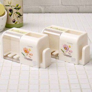 벽걸이 칫솔 정리대 소형 코스모스 디자인 세면대 칫솔걸이