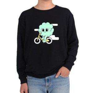 기모맨투맨 자전거 구름캐릭터 솜사탕캐릭터 계속 패달을그림 다양한 색상 사이즈