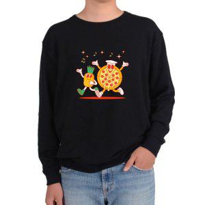 기모맨투맨 피자 파일애플 과일 페페로니 디저트 간식그림 다양한 색상 사이즈