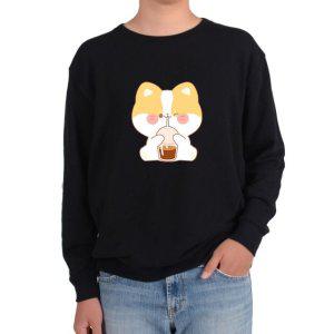 기모맨투맨 커피마시는 강아지 코코아마시는 강아지 달콤그림 다양한 색상 사이즈