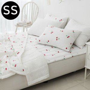 JMds 체리 시어서커 여름 이불 패드세트 슈퍼싱글 SS (화이트) (베개솜 별매)