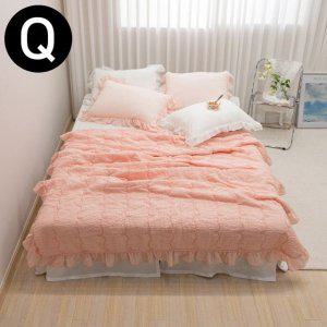 JMds 파스텔 피그먼트 아사면 여름 이불 베개커버세트 퀸 Q (피치핑크) (베개솜 별매)