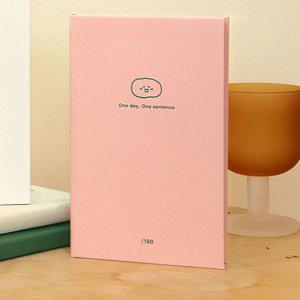 JMds 인디고 일기장 자문자답 감정일기 오늘기분 한문장 일기 (6개월용) 고마워 (핑크)
