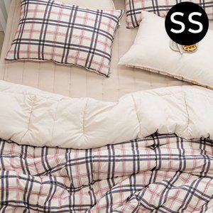 JMds 마드라스 체크 차렵이불 패드세트슈퍼싱글 SS (이불 내추럴네이비패드 베이지) (베개솜 별매)