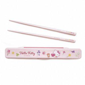 JMds 스케이터 젓가락세트 헬로키티 플라워리스 무소음 케이스세트 18cm 젓가락