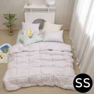 JMds 슈가체크 리버서블 소프트마이크로 이불 베개세트 슈퍼싱글 SS (민트핑크)