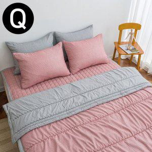 JMds 솔트 소프트마이크로 간절기 이불 패드세트 퀸 Q (레드)