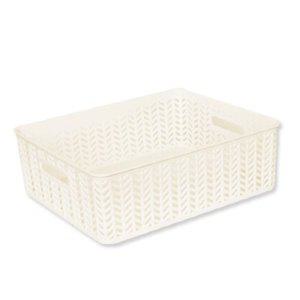 헤링본바스켓 오픈형수납바구니 4호 오픈형 다용도헤링본수납