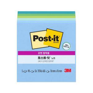 3M 포스트잇 강한점착용 654-5SST-RC- 오아시스 점착식 메모지 450매 개(1개입)