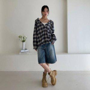 저르개 치마바지 여모바지 온나핏 5부 데님 여