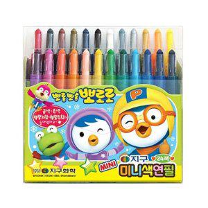 지구화학 미니샤프식색연필 뽀로로 24색 돌돌이색연필 개(1개입)