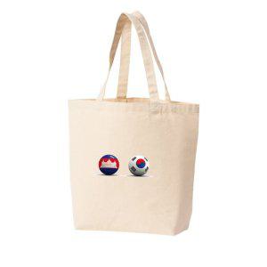 에코백 토트백 캄보디아 한국 국기 프놈펜 다양한색상 전사이즈